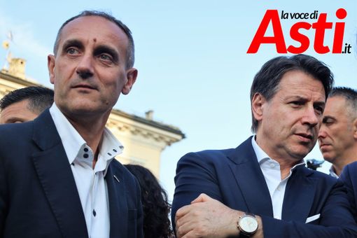 Massimo Cerruti con Giuseppe Conte ad Asti