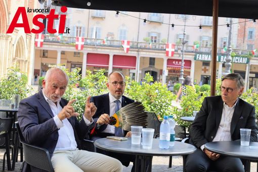 Un momento (ph. Merfephoto - Efrem Zanchettin) della conferenza stampa con, da sinistra a destra: Livio Negro, Massimo Chiappo Buratti e Maurizio Rasero