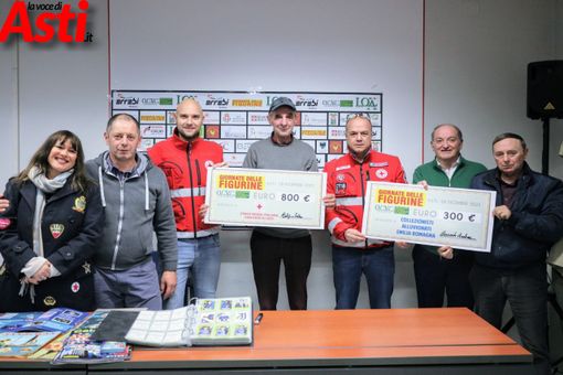 Dalle Giornate delle Figurine di Asti 800 euro per la Croce rossa e 300 per gli alluvionati dell'Emilia
