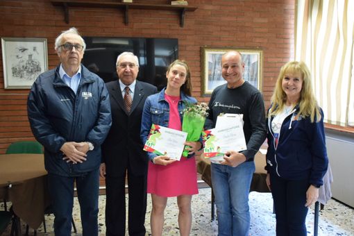 UNVS: consegnate questa mattina le tessere di socio testimonial ad Alice Sotero e Claudio Borin