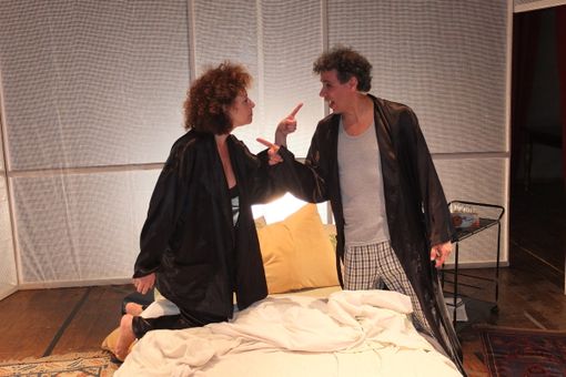 Silvana Nosenzo e Mario Li Santi ritratti in una foto di scena