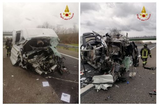 Il furgone guidato dalla giovane vittima dell'incidente