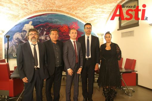 Da sinistra Daniele Delli Poggi, Paolo Rossi, Paolo Morganti, Gianluca Castrignanò, Marilena Cervellino
