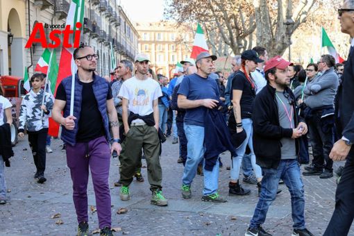 Un'immagine delle proteste ad Asti lo scorso 20 febbraio (Merphefoto)
