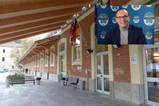 Il Polo Universitario di Asti con, nel riquadro, un'immagine d'archivio dell'On. Coppo