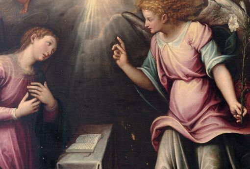 Particolare di una delle opere del Caccia a tema Annunciazione
