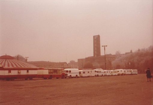Un'immagine storica che ritrae il circo di Bruno negli anni Settanta in piazza del Palio ad Asti