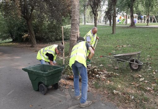 Volontari ANA della sezione di Asti al lavoro nel parco