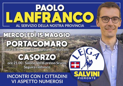 L’agenda elettorale di Paolo Lanfranco, candidato Consigliere regionale della Lega L’agenda elettorale di Paolo Lanfranco, candidato Consigliere regionale della Lega