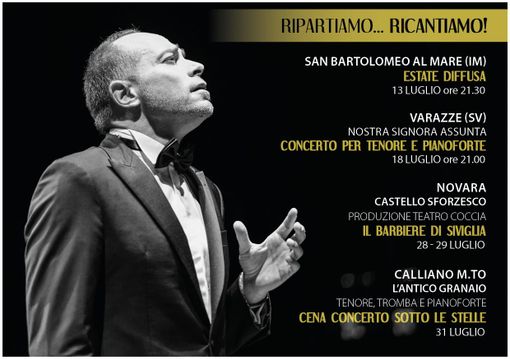 Anche Calliano coinvolto nel progetto "Ripartiamo... Ricantiamo!" del tenore astigiano Enrico Iviglia