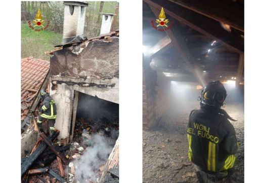 Due immagini dello spegnimento incendio Due immagini dello spegnimento incendio