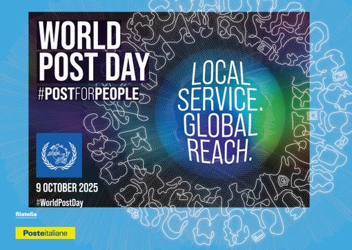 Giornata Mondiale della Posta, cartolina e annulli speciali da Poste Italiane