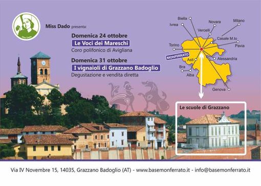 Le ex scuole di Grazzano ospiteranno due eventi nelle giornate della Fiera del Tartufo di Moncalvo