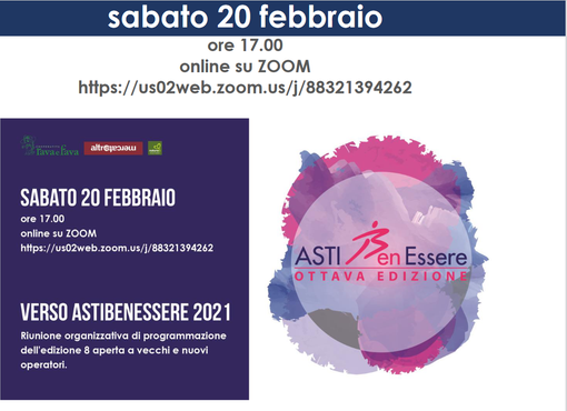 Continua la preparazione verso AstiBenessere che si terrà online e in presenza nella settimana dal 7 all'11 giugno