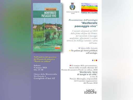 Presentazione costigliolese per l'antologia &quot;Monferrato Paesaggio Vivo 2023&quot; 