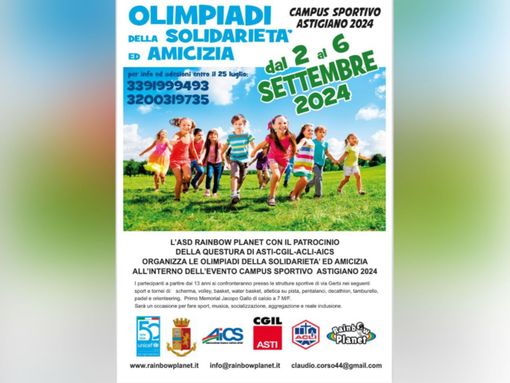 Olimpiadi della Solidarietà e Amicizia: Al via il Campus Sportivo Astigiano Olimpiadi della Solidarietà e Amicizia: Al via il Campus Sportivo Astigiano
