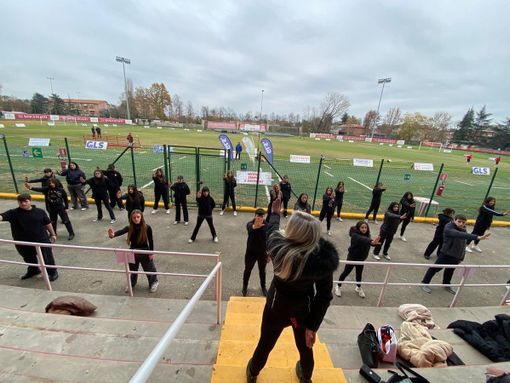 Il flash mob allo stadio