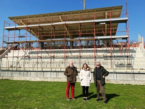 Nell'immagine, sopralluogo durante i lavori del sindaco Macchia con Mauro Pittarelli (a sinistra) e Renato Morra Nell'immagine, sopralluogo durante i lavori del sindaco Macchia con Mauro Pittarelli (a sinistra) e Renato Morra