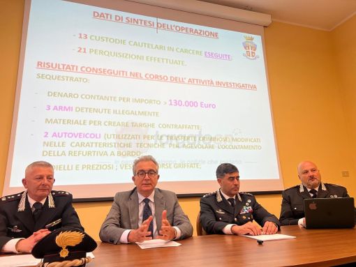 Il procuratore della Repubblica di Asti Biagio Mazzeo illustra i dettagli dell'operazione insieme ai vertici del Comando Provinciale dei Carabinier Il procuratore della Repubblica di Asti Biagio Mazzeo illustra i dettagli dell'operazione insieme ai vertici del Comando Provinciale dei Carabinier