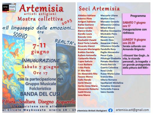 Le emozioni prendono forma: nuova mostra collettiva di Artemisia Le emozioni prendono forma: nuova mostra collettiva di Artemisia