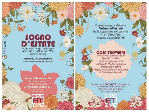 Asti, debutta &quot;Sogno d'estate&quot;: il 20 e 21 giugno il Chiostro del Michelerio si vestirà di magia