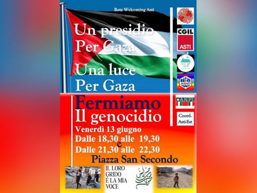 La locandina del presidio