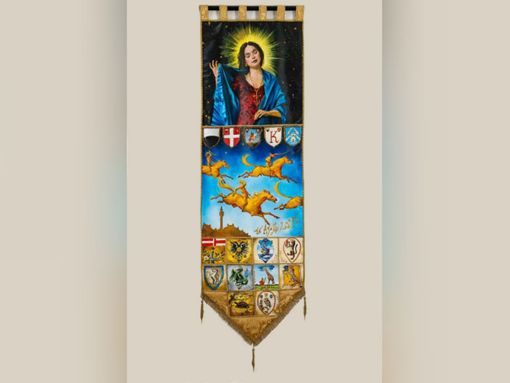 Il drappellone firmato da Francesco De Grandi Il drappellone firmato da Francesco De Grandi