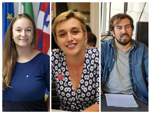 Nel collage fotografico, da sinistra: Alice Ravinale, Vittoria Briccarello e Mauro Bosia