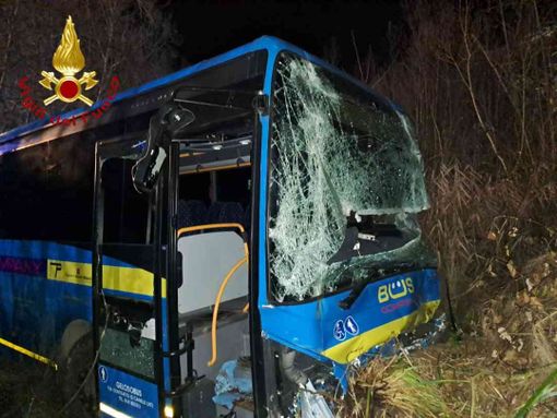 L'autobus coinvolto nell'incidente mortale L'autobus coinvolto nell'incidente mortale