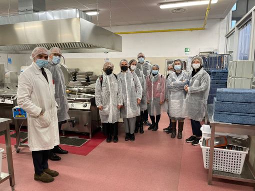 Immagini del sopralluogo effettuato ieri mattina presso il centro cottura