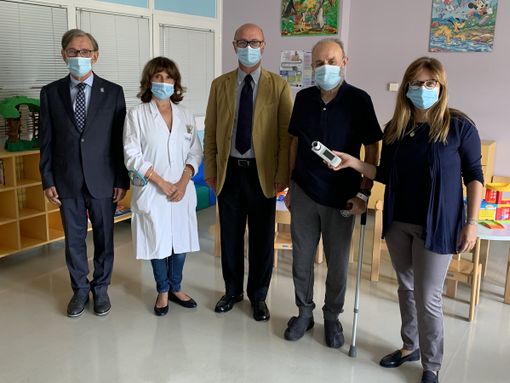 Nella foto, da sinistra: il dott. Luigi Gentile, la dott.sa Paola Gianino, Marco Stobbione, Carlo Alberto Goria, la dott.sa Gaia Militerno.