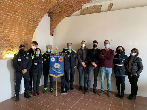 A Moncalvo, vicino al Comune, inaugurazione locali della Protezione civile