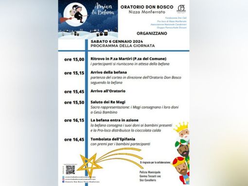 La locandina dell'evento organizzato in occasione dell'Epifania La locandina dell'evento organizzato in occasione dell'Epifania