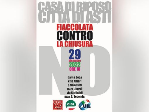 La locandina della fiaccolata per la Casa di Riposo di Asti La locandina della fiaccolata per la Casa di Riposo di Asti