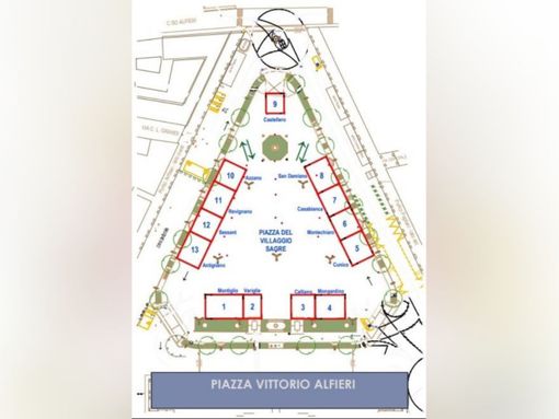 La piantina delle 'casette' delle Sagre 2022