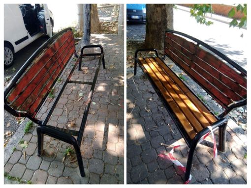 I lavori di riqualificazione in viale Pilone, non fermano il vandalo delle panchine