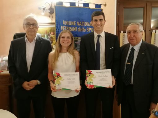 Veterani dello Sport consegnano diplomi a Matilde Vitillo e Claudio Gualtieri
