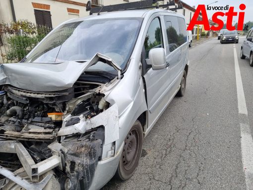 Uno dei mezzi coinvolti nel tamponamento a catena