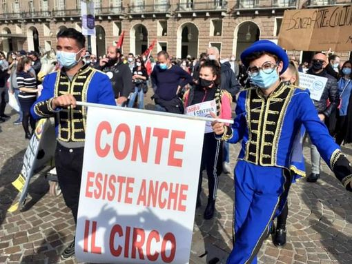 Il Circo delle Stelle durante la manifestazione a Torino