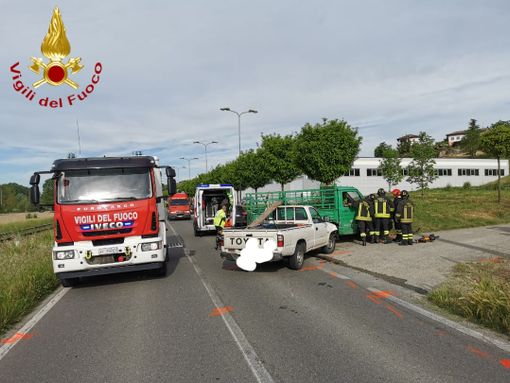 Incidente con feriti sul rettilineo di ingresso a Castagnole Lanze Incidente con feriti sul rettilineo di ingresso a Castagnole Lanze