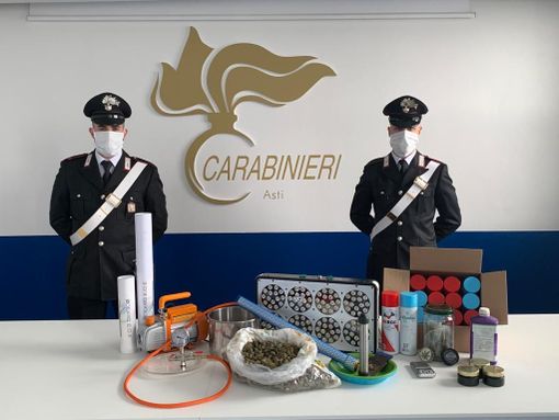 Arrestati due giovani astigiani. Avevano allestito un laboratorio di trasformazione della cannabis in una variante pericolosa
