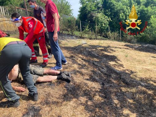 Asti: uomo rimasto ustionato in un incendio sterpaglie in zona Valmanera