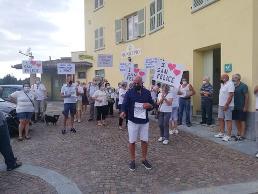 Un momento della protesta