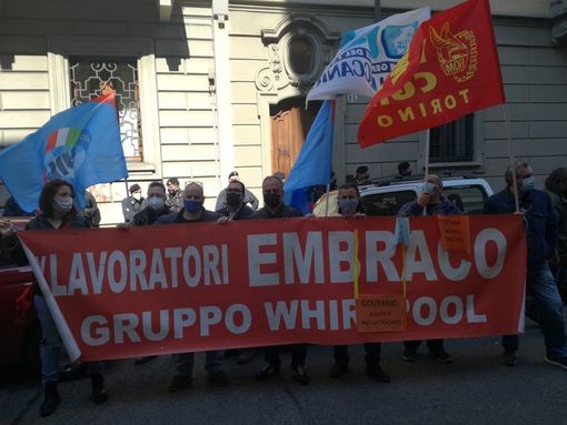 Manifestazione degli operai ex Embraco