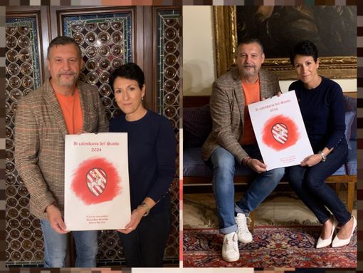 Il rettore Gianluca Assandri con la responsabile corteo bambini Guya Loddo Il rettore Gianluca Assandri con la responsabile corteo bambini Guya Loddo