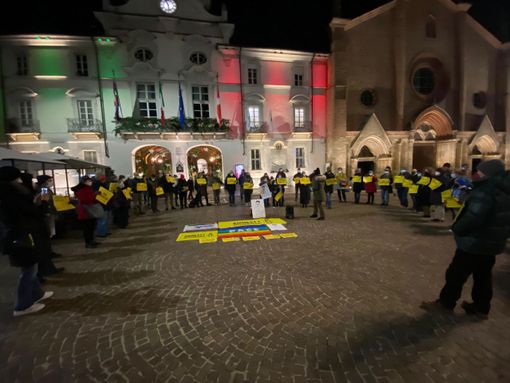 Un momento del presidio di questa sera