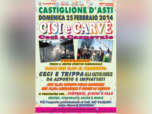 Dopo il rinvio per maltempo, torna domenica 25 febbraio a Castiglione "Cisi a Carvè"