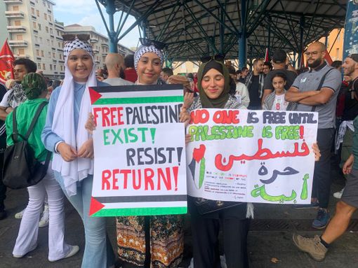 Un'immagine dei cortei pro Palestina a Torino nelle scorse settimane Un'immagine dei cortei pro Palestina a Torino nelle scorse settimane