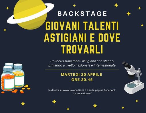 Questa sera nuovo appuntamento con Backstage: "Giovani talenti astigiani e dove trovarli"