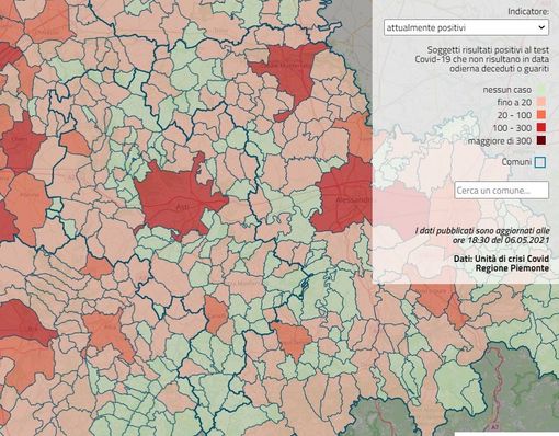 La provincia di Asti nella mappa interattiva regionale La provincia di Asti nella mappa interattiva regionale